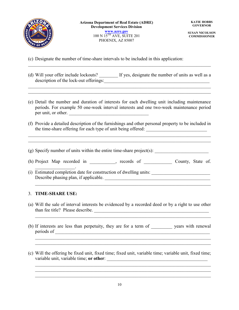 Application for Timeshare Public Report - Arizona, Page 14