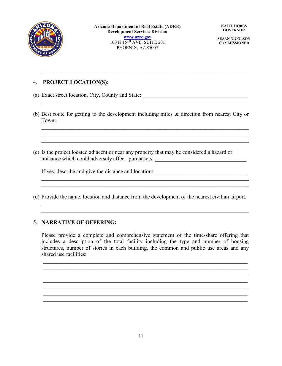 Application for Timeshare Public Report - Arizona, Page 15
