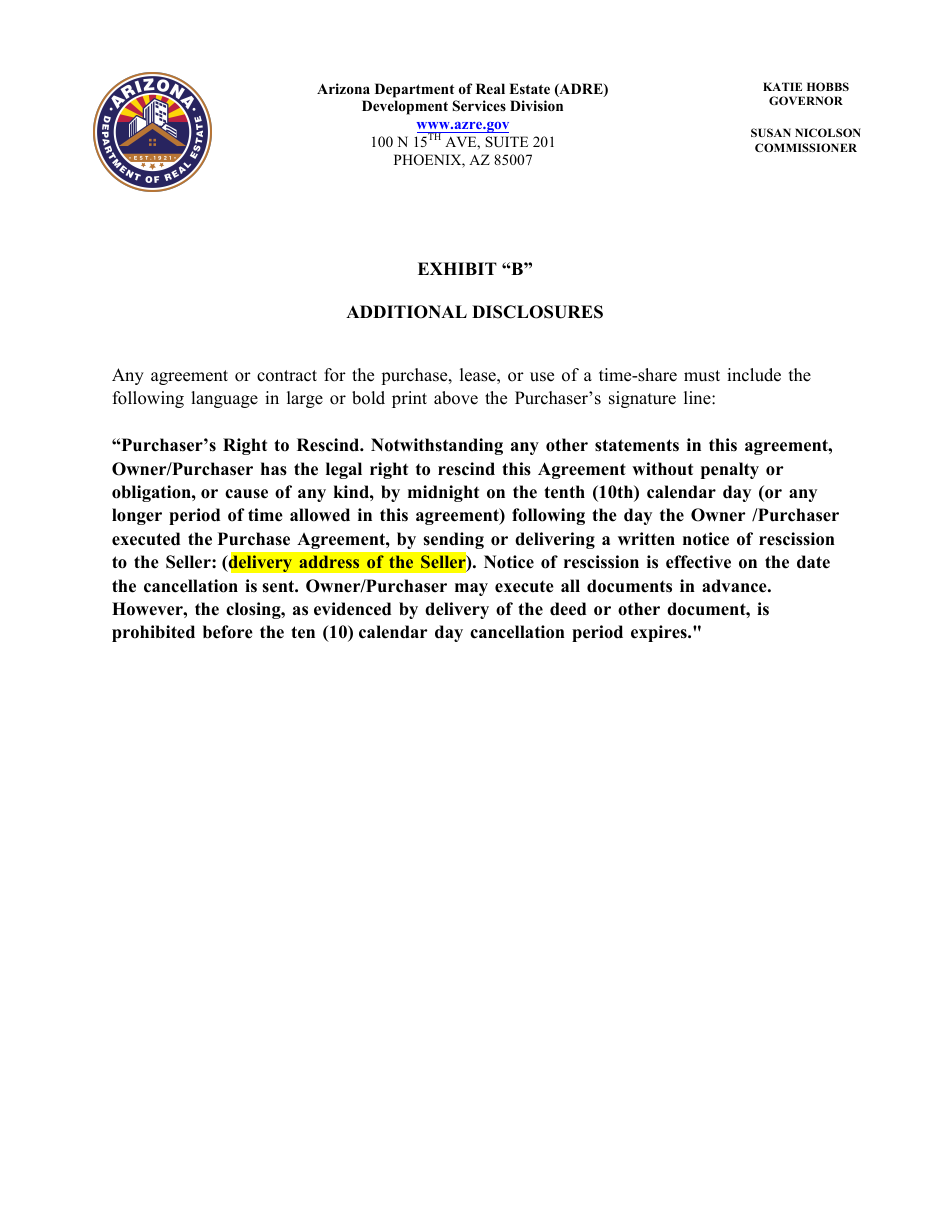 Application for Timeshare Public Report - Arizona, Page 26