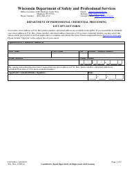 Document preview: Form 1010 List Opt-Out Form - Wisconsin