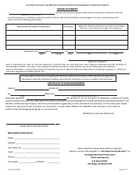 Form V03 Application for a Death Certificate or Letter of No Record - County of San Diego, California, Page 2