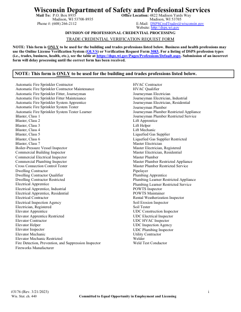 Form 3176  Printable Pdf