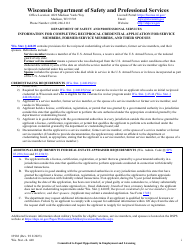 Document preview: Form 3982 Reciprocal Credential Application for Service Members, Former Service Members, and Their Spouses - Wisconsin