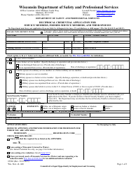 Form 3982 Reciprocal Credential Application for Service Members, Former Service Members, and Their Spouses - Wisconsin, Page 2