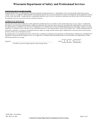 Form 3982 Reciprocal Credential Application for Service Members, Former Service Members, and Their Spouses - Wisconsin, Page 4