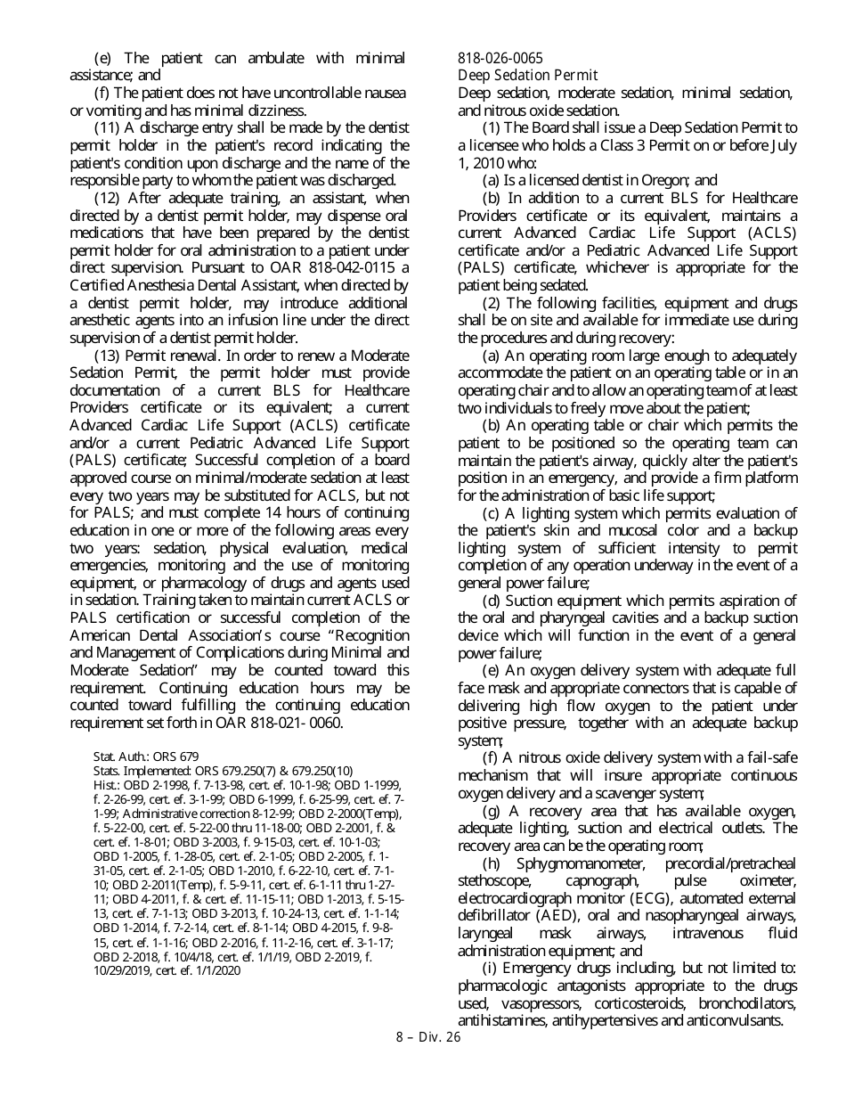 General Anesthesia Permit Application Form - Oregon, Page 18