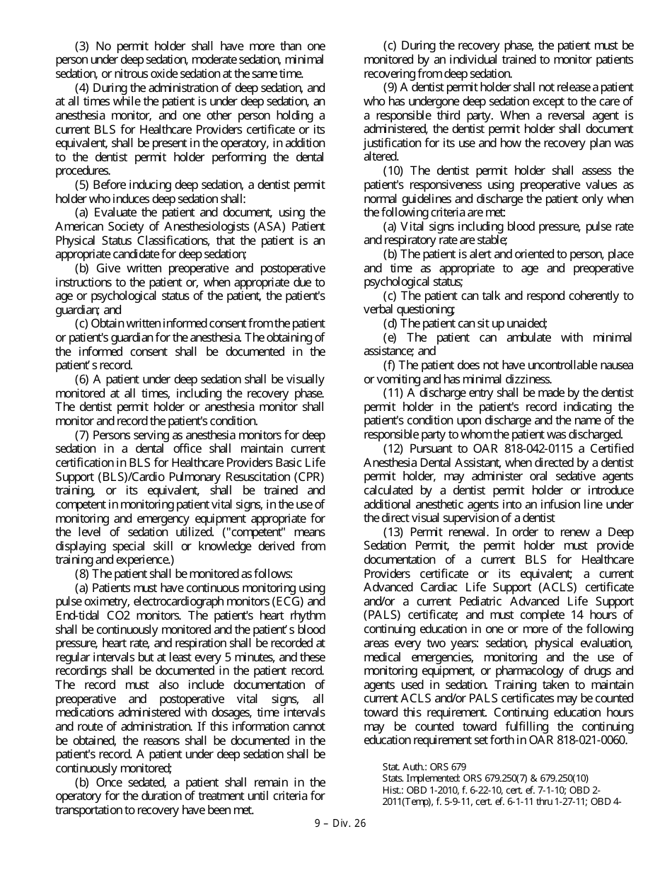 General Anesthesia Permit Application Form - Oregon, Page 19