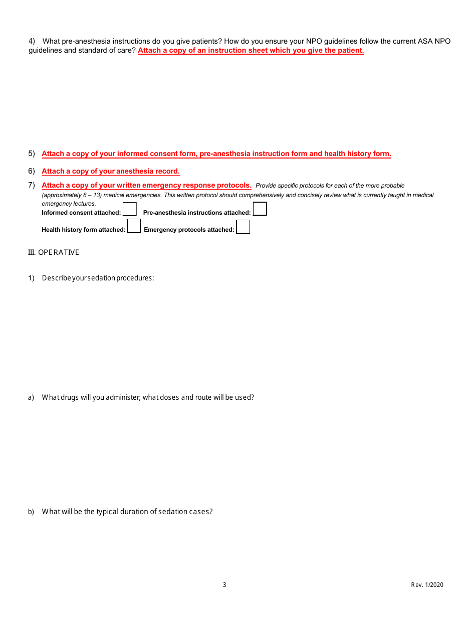 General Anesthesia Permit Application Form - Oregon, Page 5