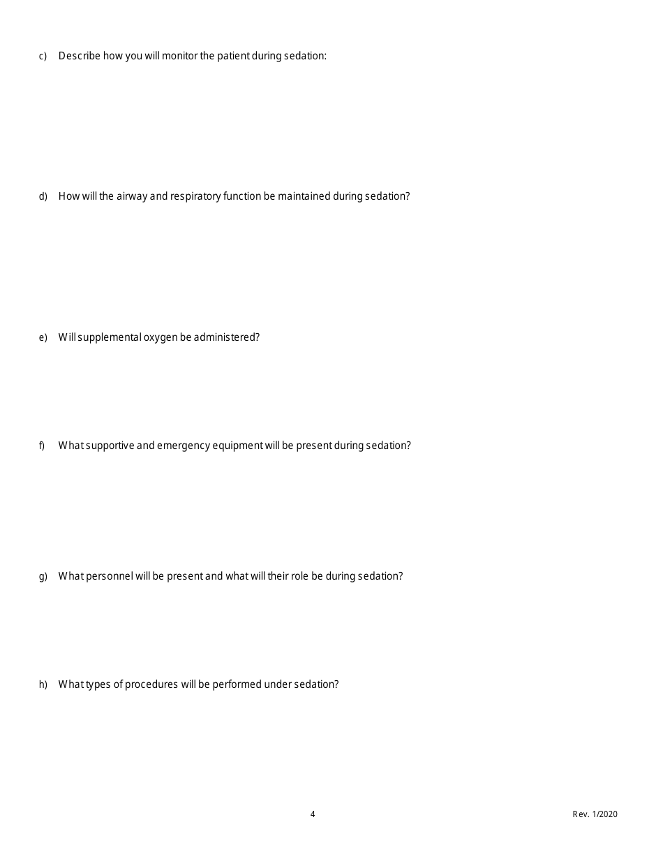 General Anesthesia Permit Application Form - Oregon, Page 6