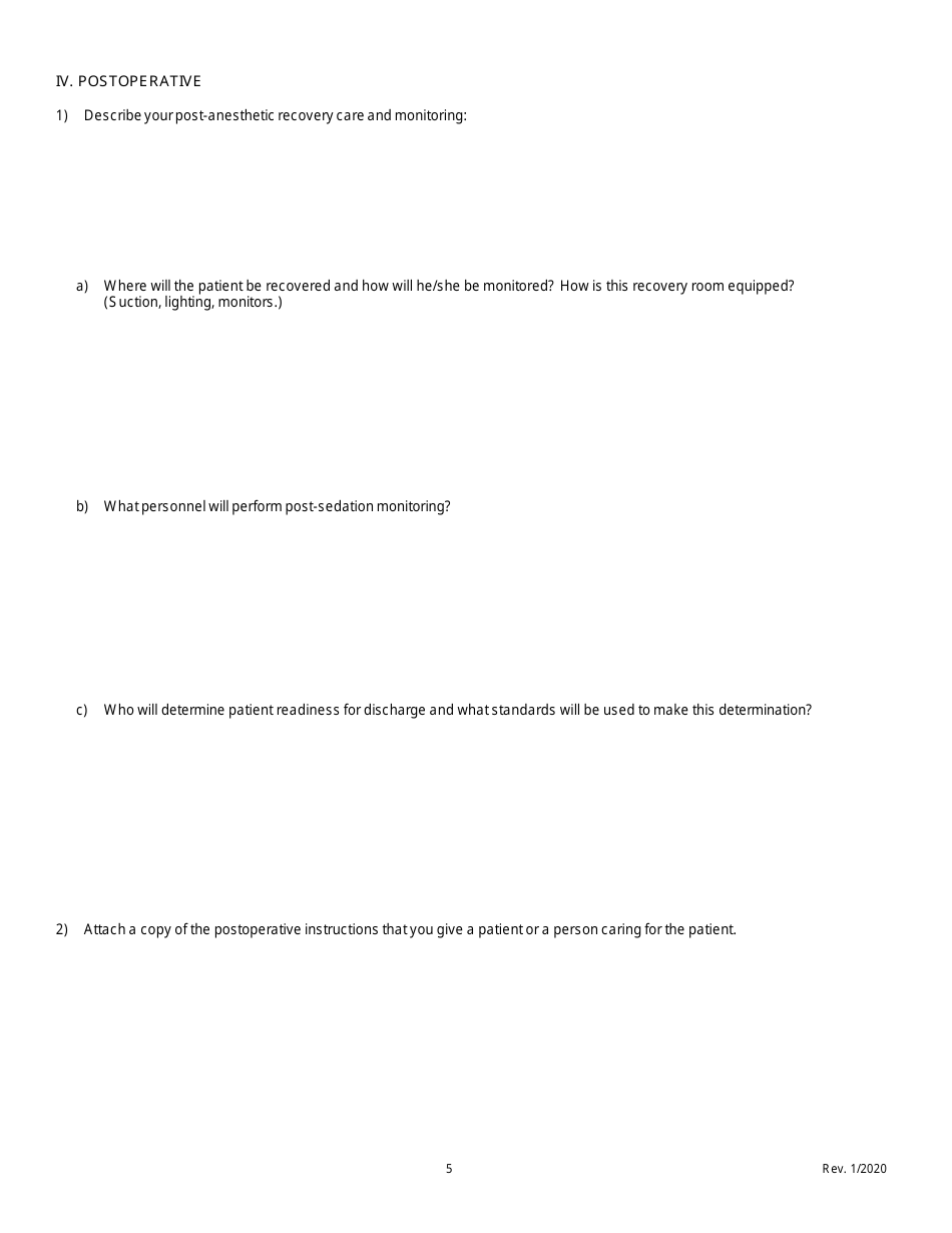 General Anesthesia Permit Application Form - Oregon, Page 7