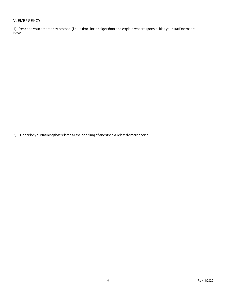 General Anesthesia Permit Application Form - Oregon, Page 8