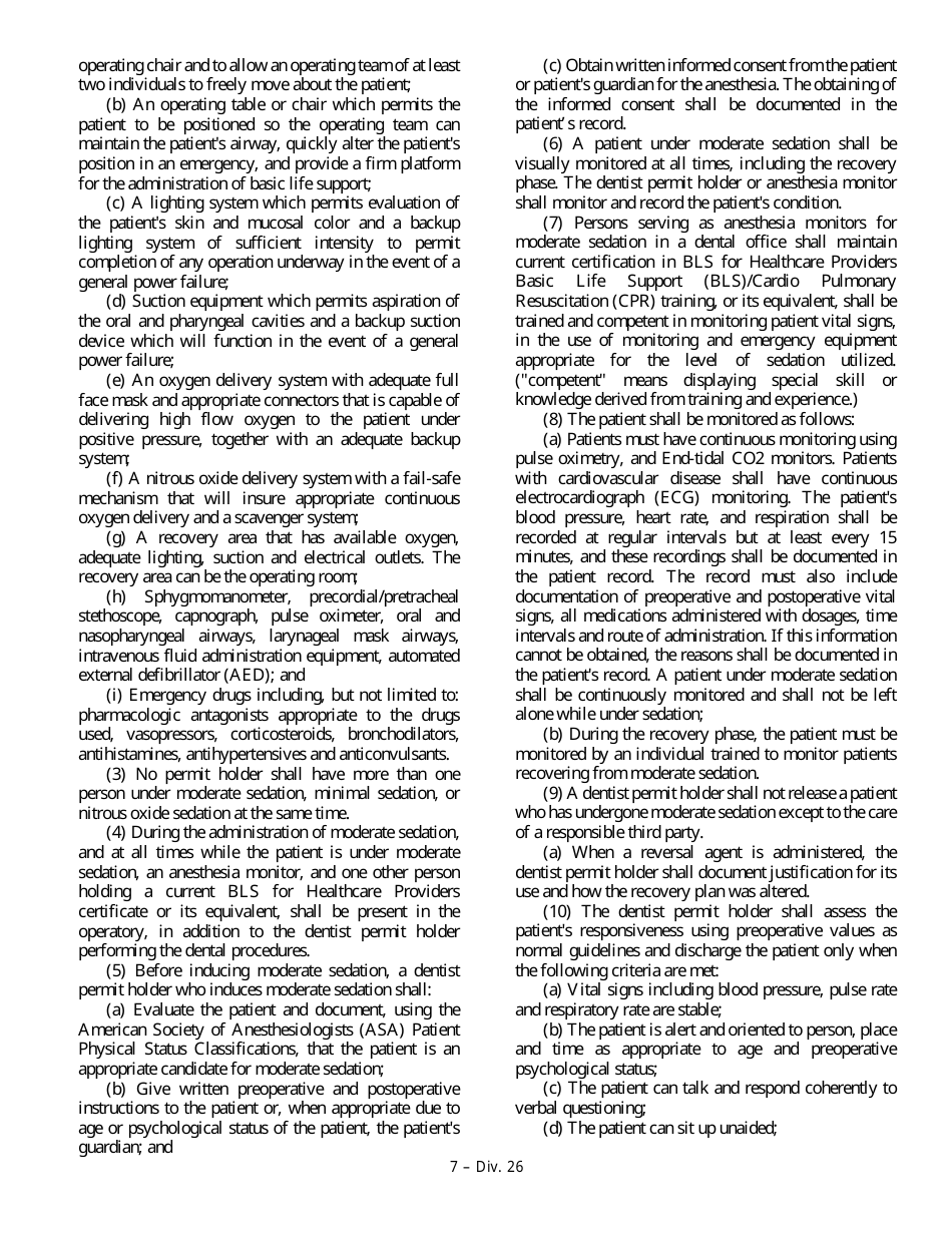 Minimal Sedation Permit Applciation Form - Oregon, Page 16