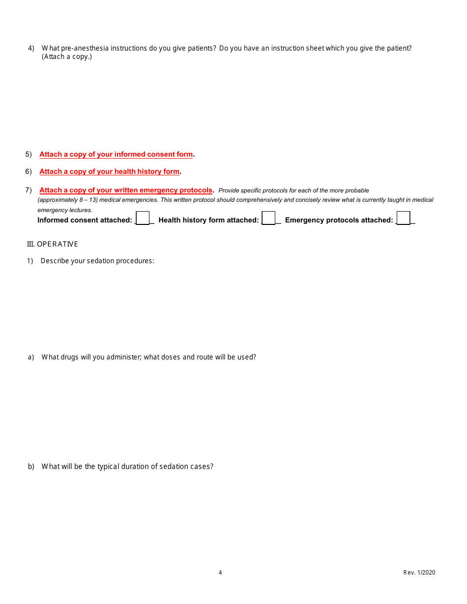 Minimal Sedation Permit Applciation Form - Oregon, Page 5