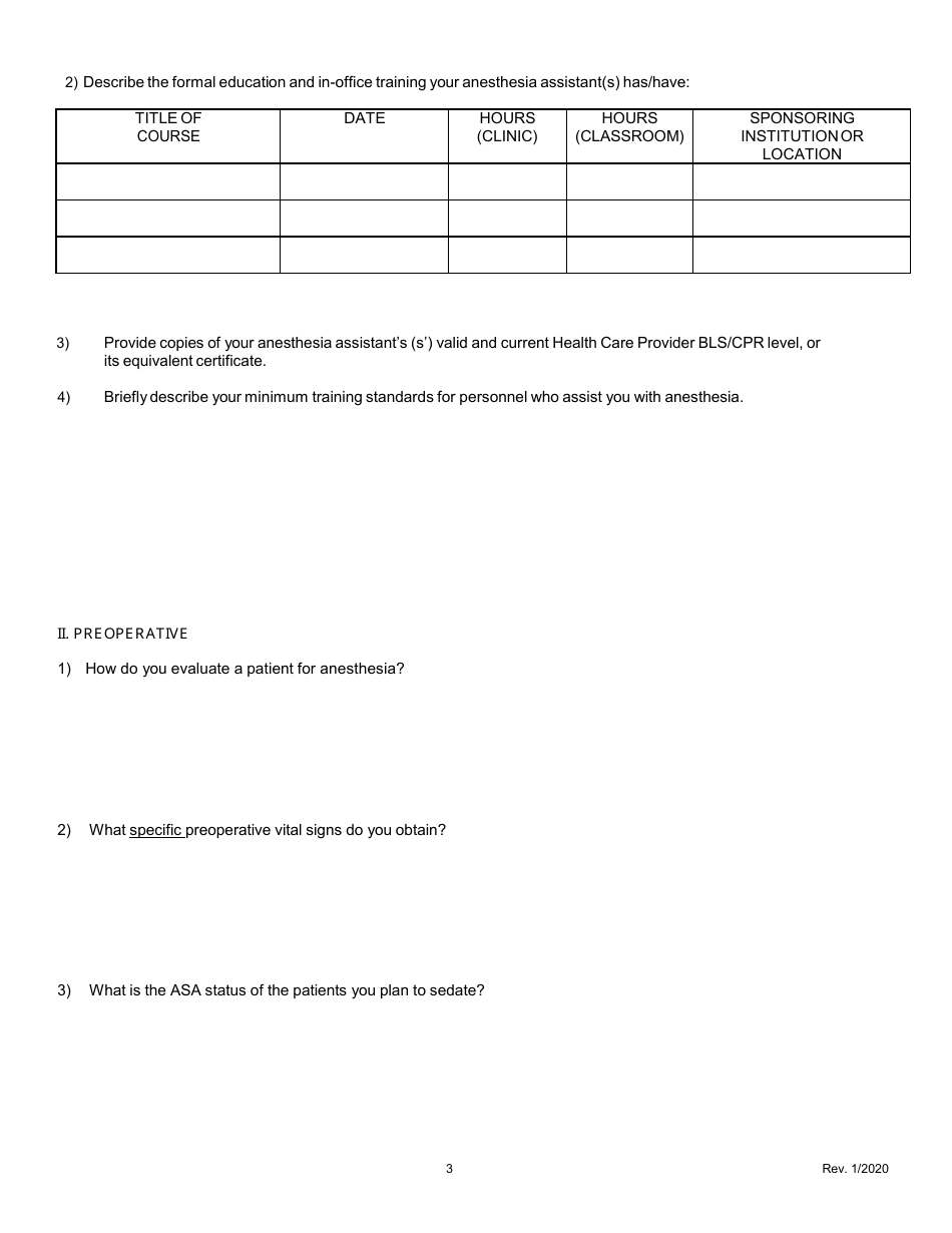 Moderate Sedation Permit Application Form - Oregon, Page 4