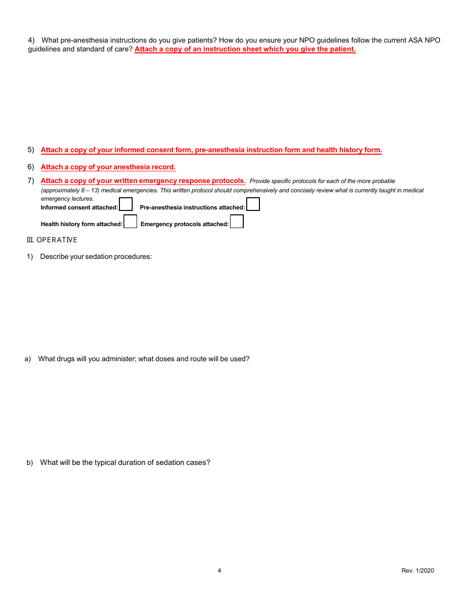 Moderate Sedation Permit Application Form - Oregon, Page 5