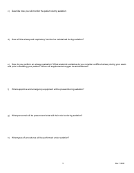 Moderate Sedation Permit Application Form - Oregon, Page 6