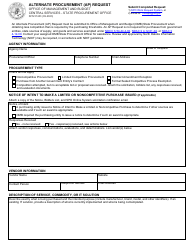Form SFN51403 Alternate Procurement (Ap) Request - North Dakota