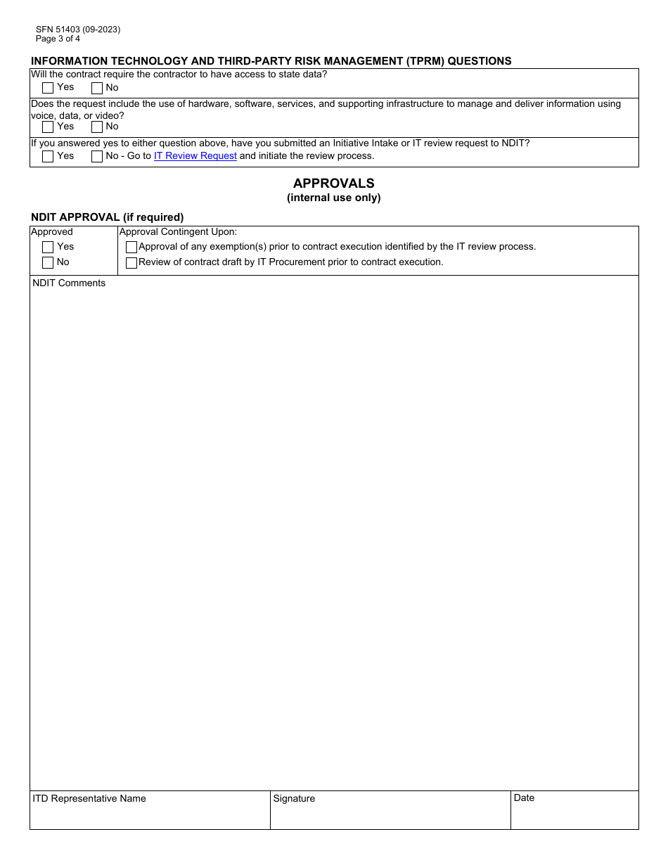 Form SFN51403 Download Fillable PDF or Fill Online Alternate ...