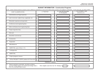 Document preview: Form SF424C Budget Information - Construction Programs
