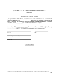 Certificate of Final Completion of Work - New Hampshire, Page 2