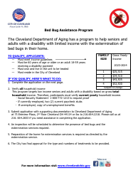 Document preview: Bed Bug Assistance Program Application - City of Cleveland, Ohio, 2024