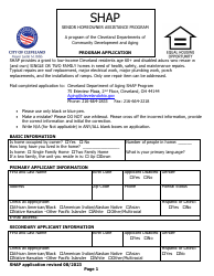 Senior Homeowner Assistance Program (Shap) Application - City of Cleveland, Ohio, Page 3