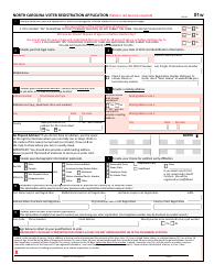 Form 01W North Carolina Voter Registration Application - Public Assistance Agencies - North Carolina