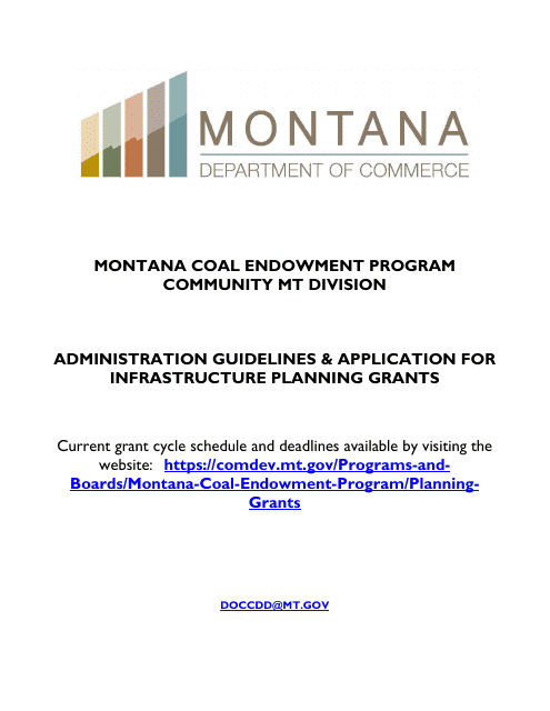 Administration Guidelines & Application for Infrastructure Planning Grants - Montana, 2025