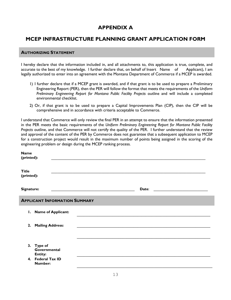 2025 Montana Administration Guidelines & Application For Infrastructure ...