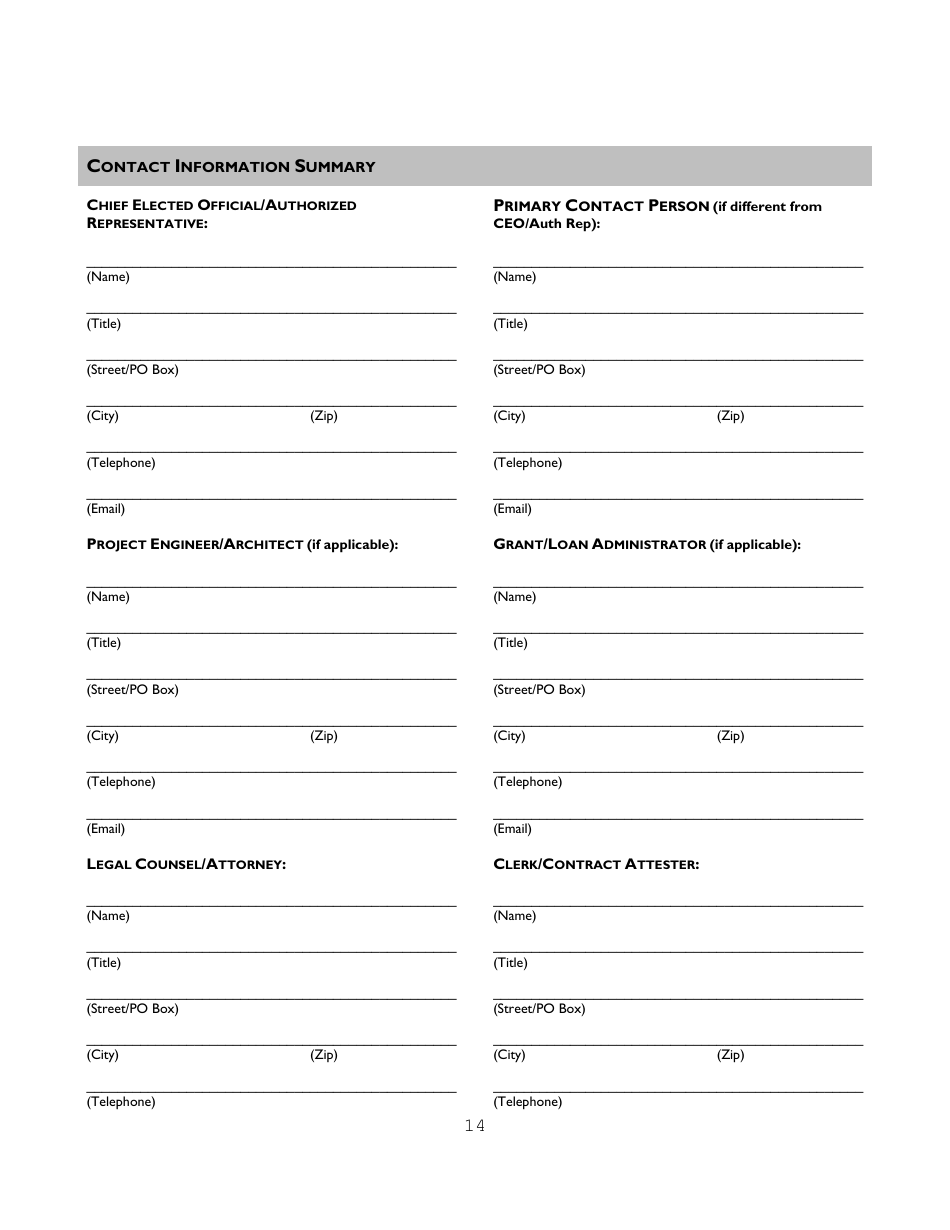 Administration Guidelines  Application for Infrastructure Planning Grants - Montana, Page 14