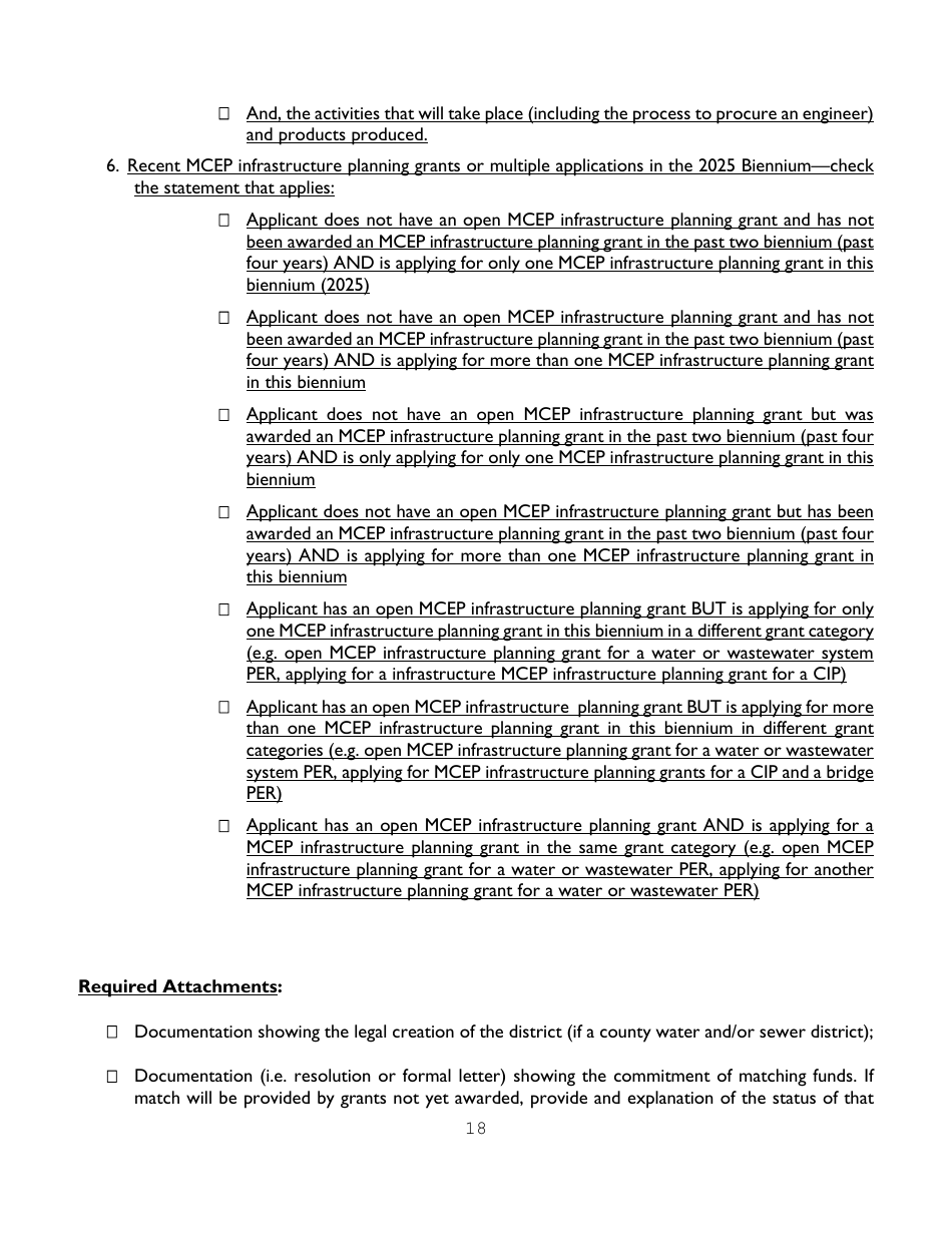 Administration Guidelines  Application for Infrastructure Planning Grants - Montana, Page 18