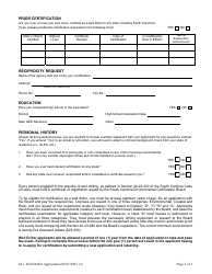Application for Certification as a Well Driller - South Carolina, Page 2
