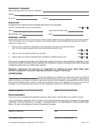 Application for Certification as a Bottled Water Operator - South Carolina, Page 2