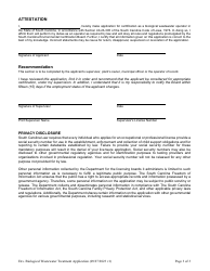 Application for Certification as a Biological Wastewater Treatment Operator - South Carolina, Page 3