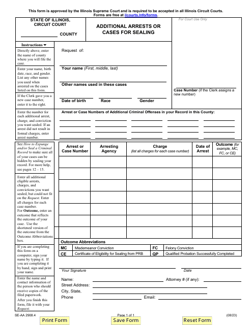 Form SE-AA2908.4  Printable Pdf