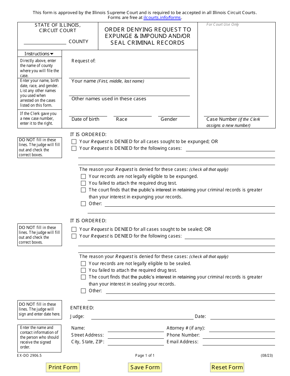 Form EXDO2906.5 Fill Out, Sign Online and Download Fillable PDF