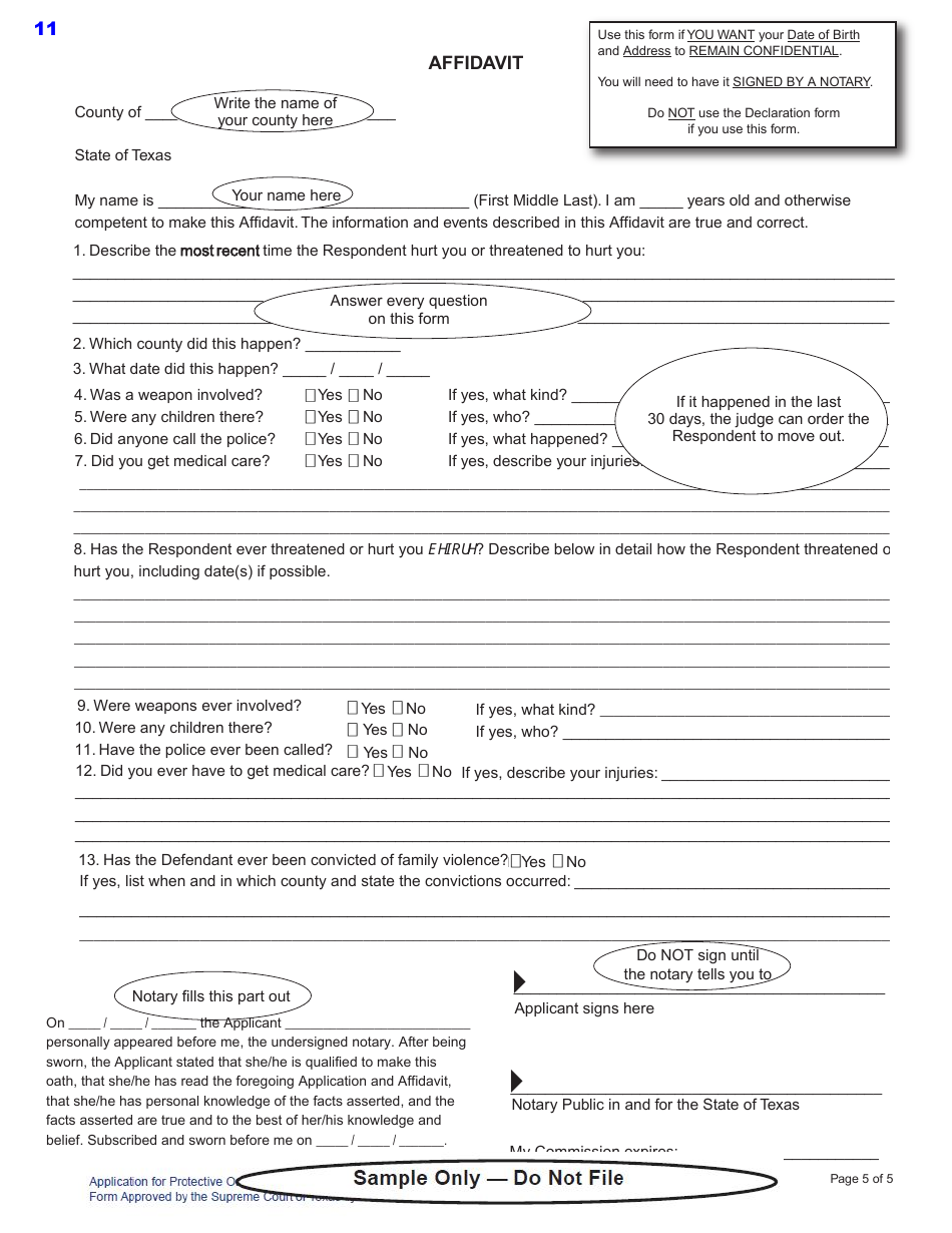 Protective Order Kit - Texas, Page 11