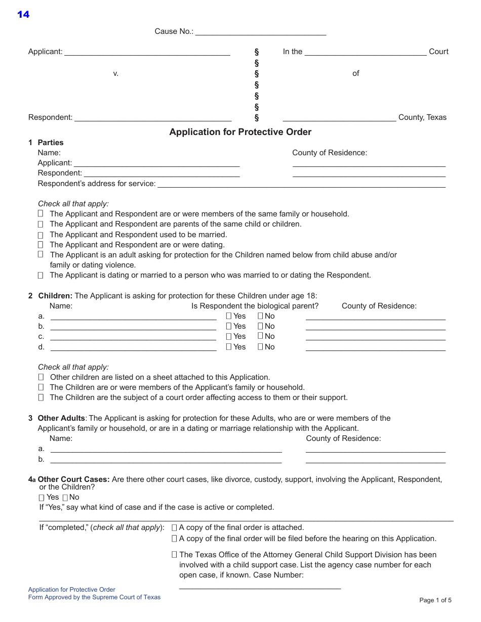 Protective Order Kit - Texas, Page 14