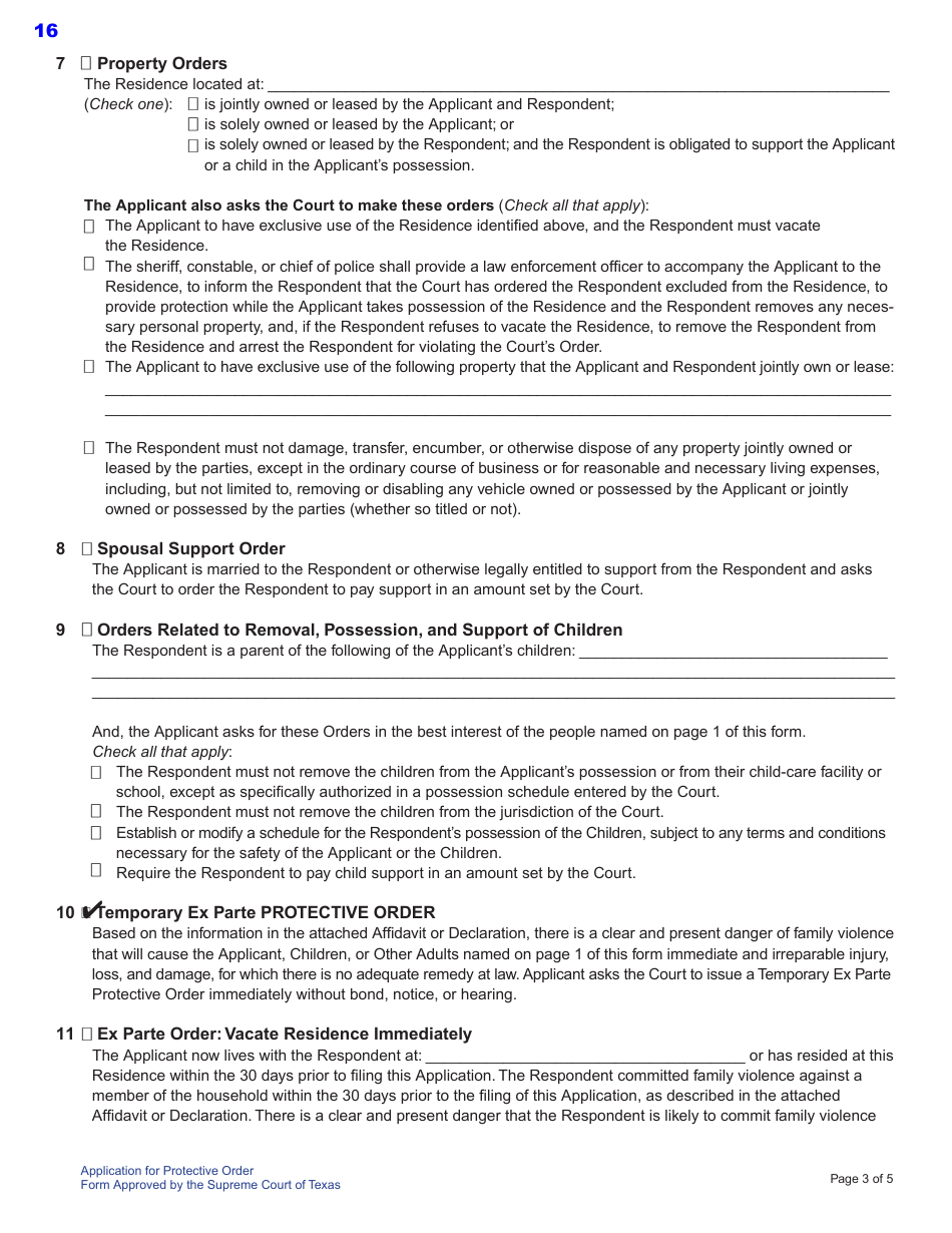 Texas Protective Order Kit - Fill Out, Sign Online and Download PDF ...