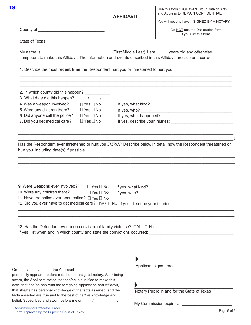 Protective Order Kit - Texas, Page 18