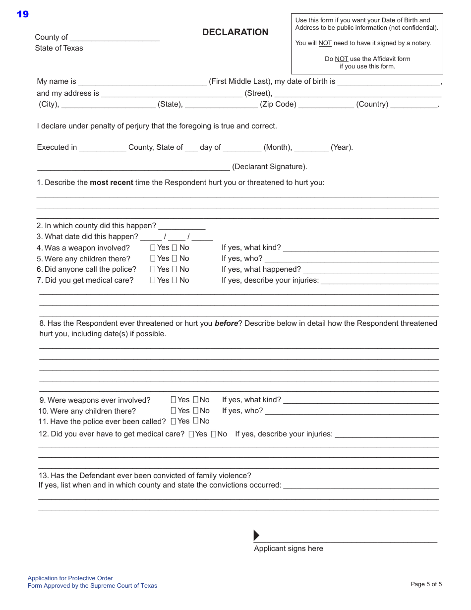 Texas Protective Order Kit - Fill Out, Sign Online and Download PDF ...