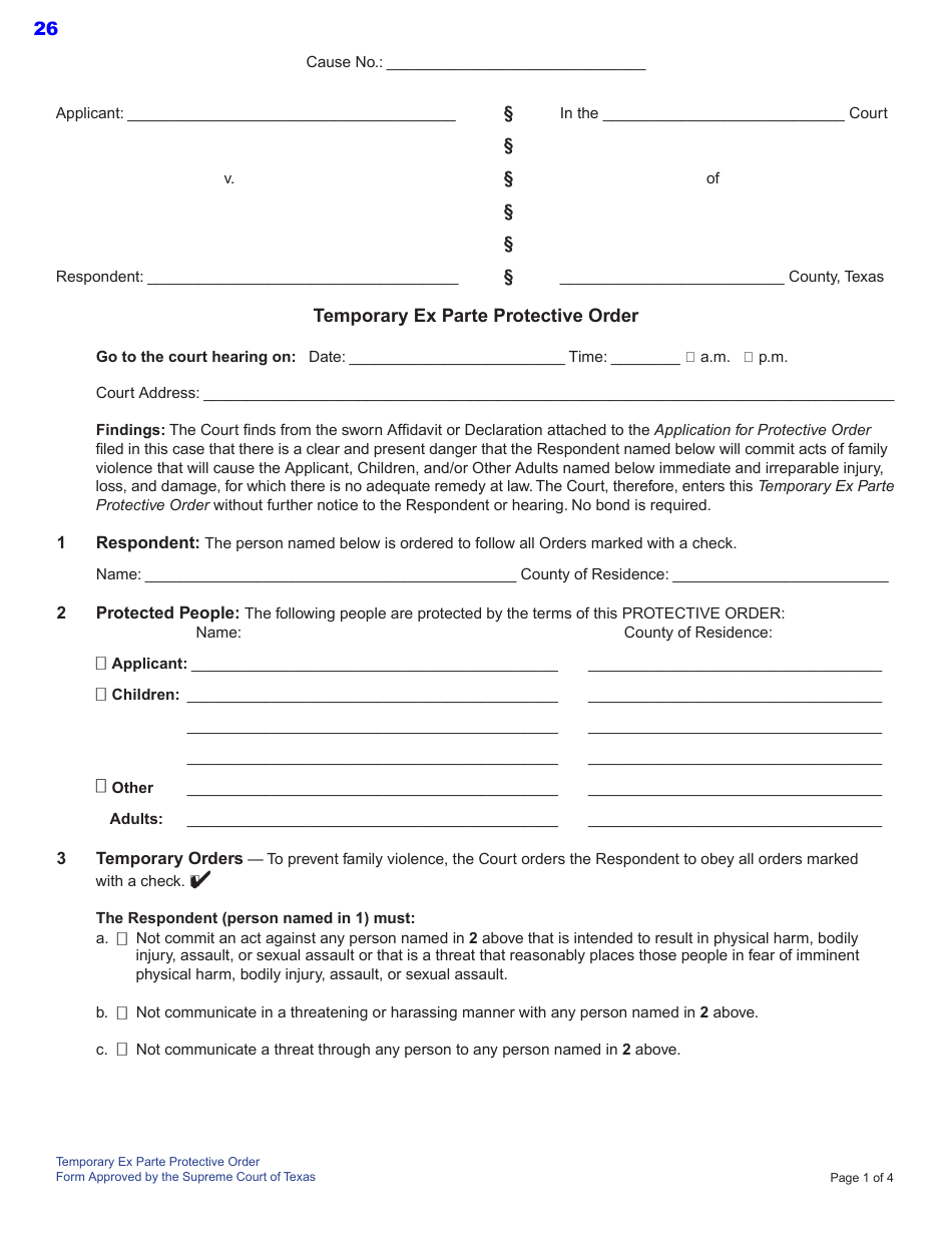 Protective Order Kit - Texas, Page 26