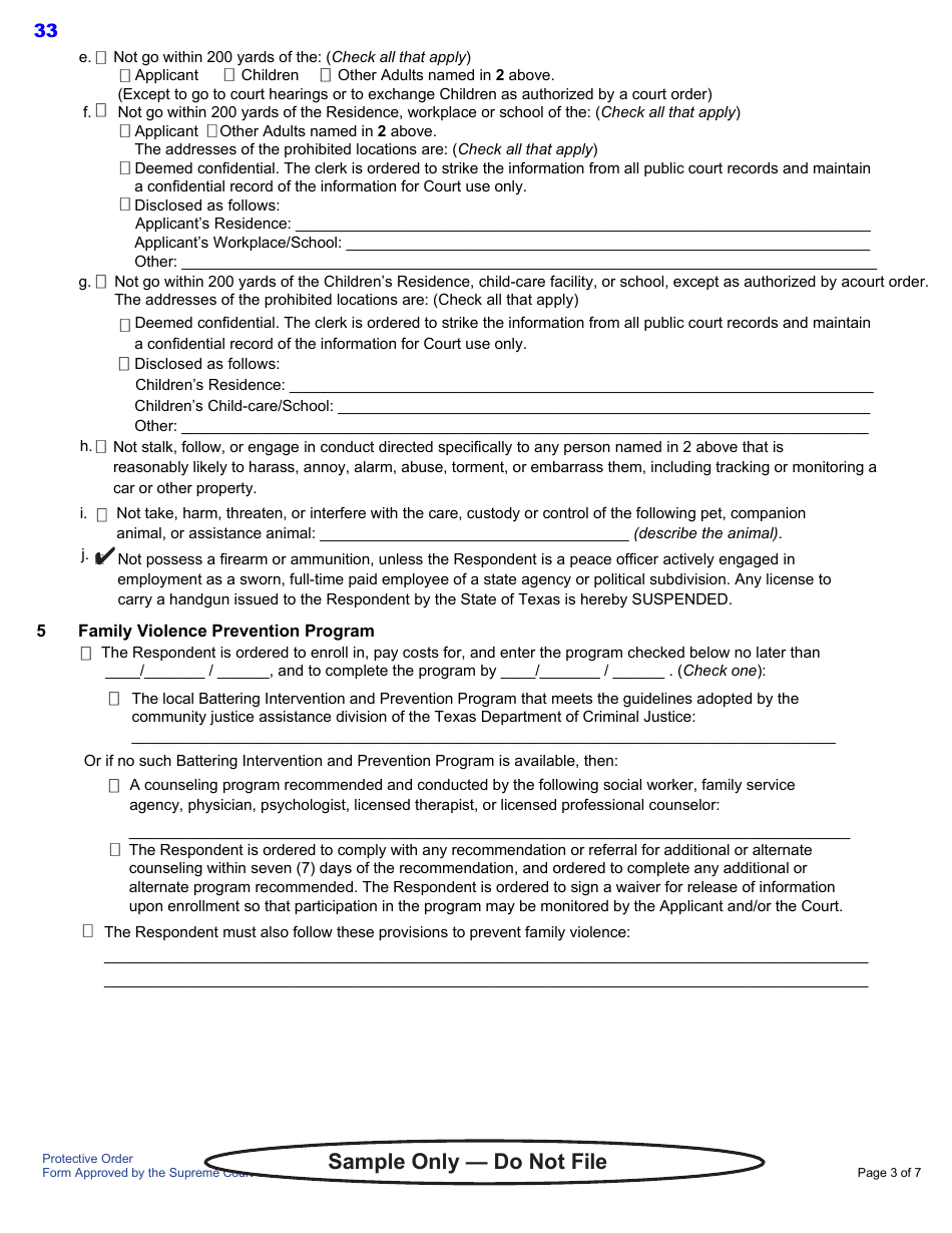 Protective Order Kit - Texas, Page 33