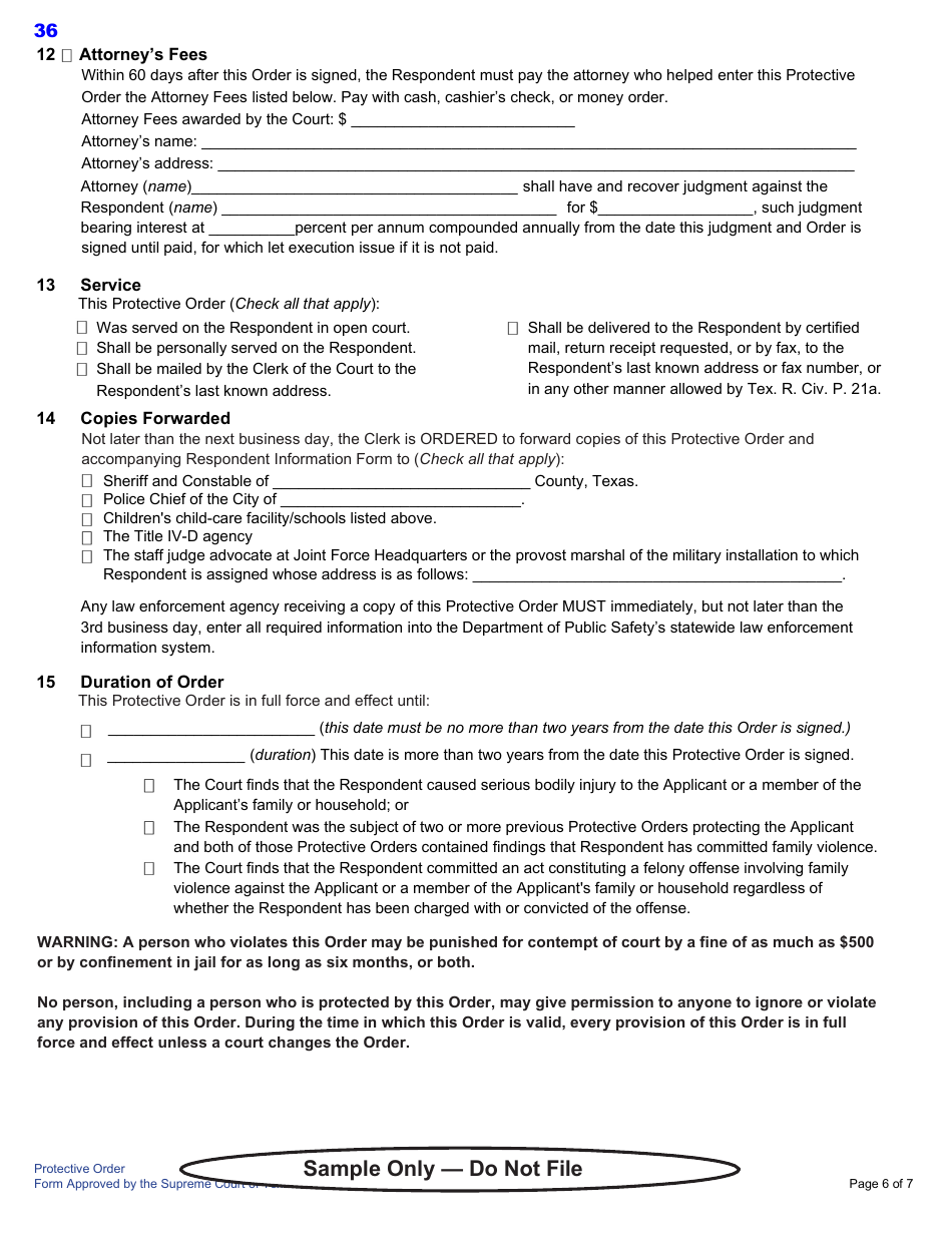 Protective Order Kit - Texas, Page 36