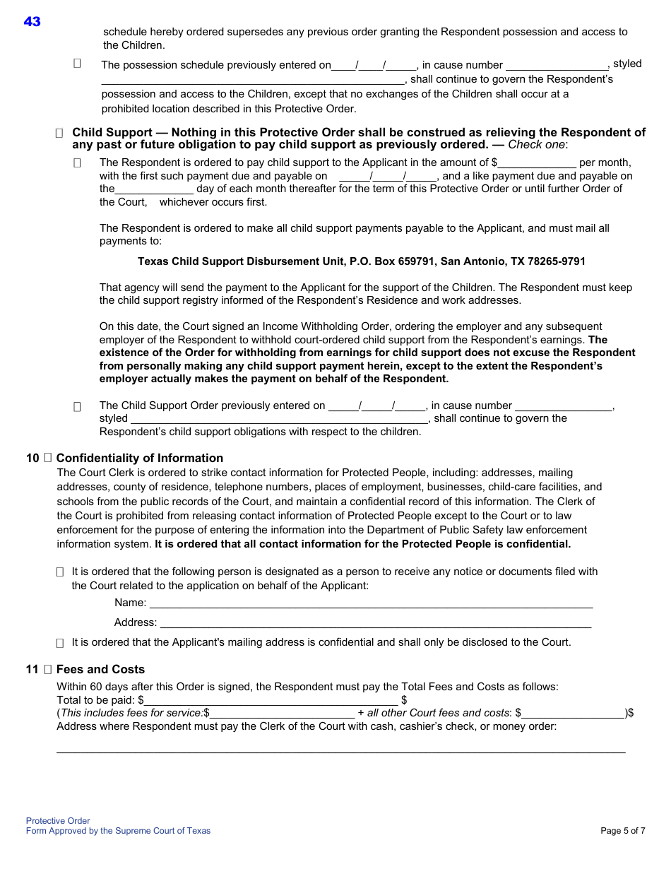 Protective Order Kit - Texas, Page 43