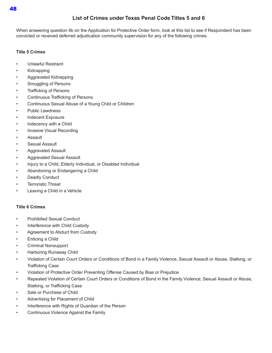 Protective Order Kit - Texas, Page 48