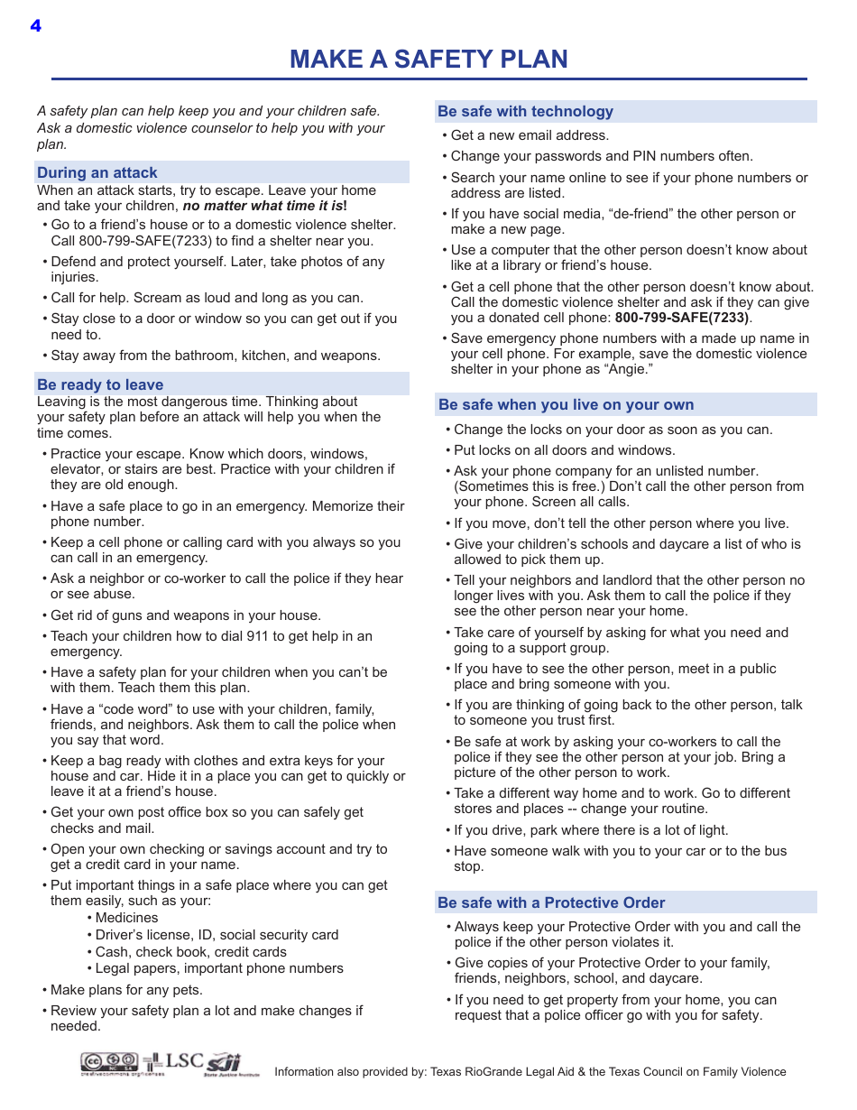 Protective Order Kit - Texas, Page 4