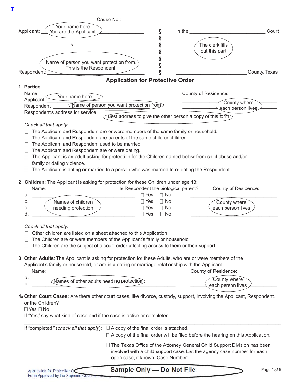 Protective Order Kit - Texas, Page 7