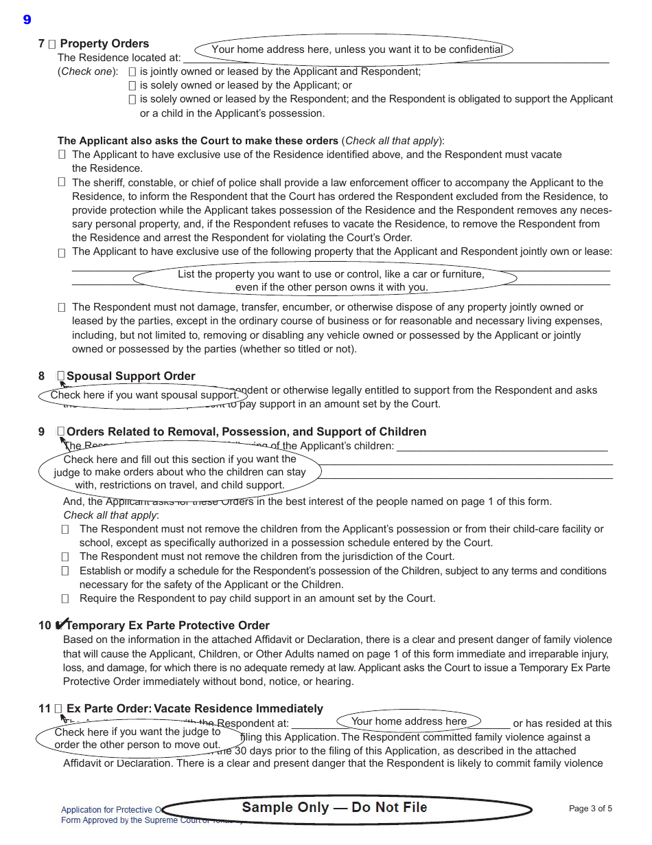 Protective Order Kit - Texas, Page 9