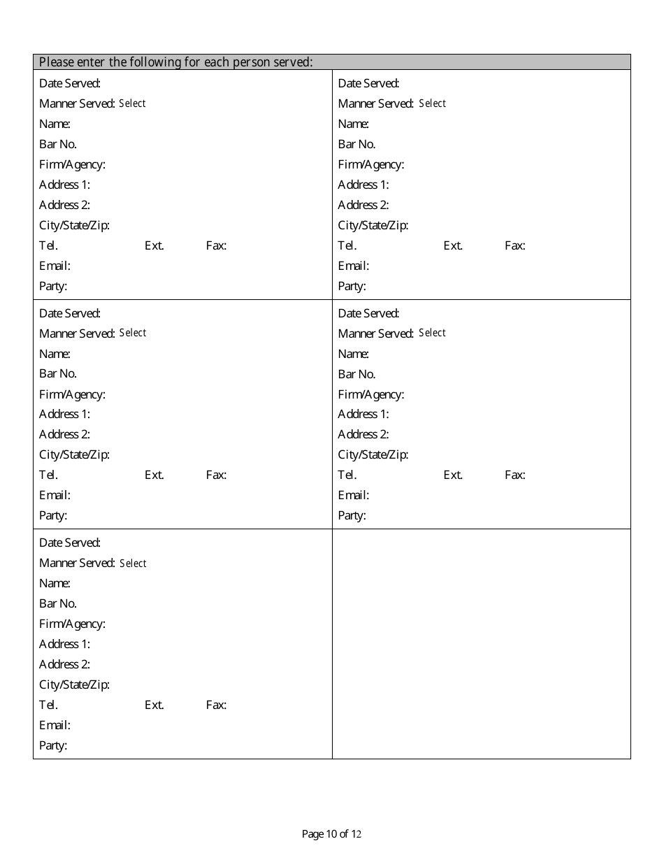 Docketing Statement (Civil) - Texas, Page 11